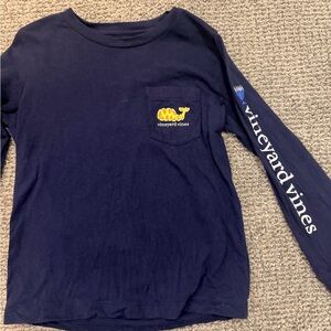 Vineyard Vines Kids Navy Long Sleeve Tee with Logo